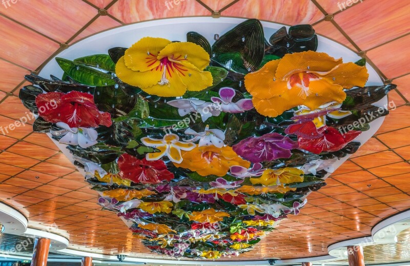 Chihuly Ceiling Glass Sculpture Illuminated Norwegian Jade