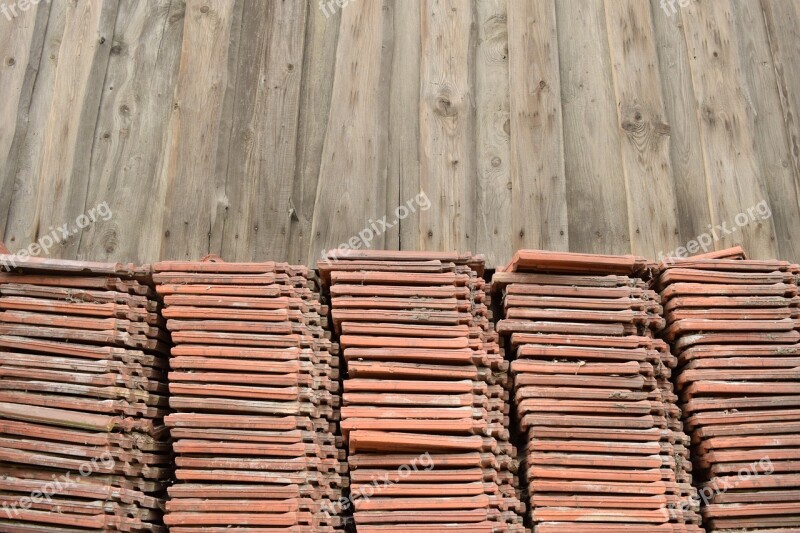 Roofing Tile Red Brick Stack