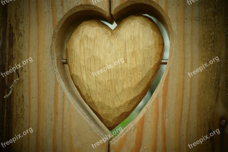 Heart Wood Nature Wooden Structure Heart In The Wood