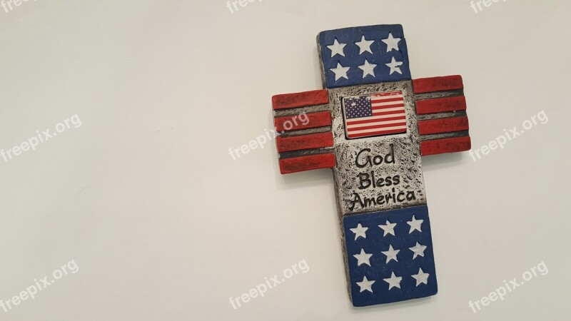 Cross Usa America 4th Of July White