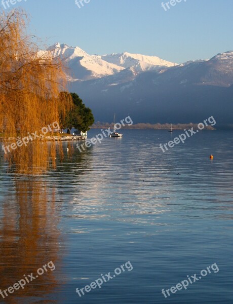 Lugano Switzerland Water Lake Mountains