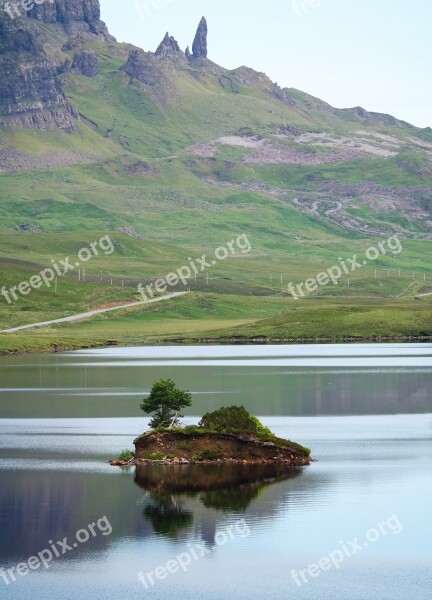 Scotland Lake Quiet Sky Blue