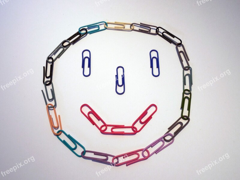 Paperclip Office Smiley Smile Face