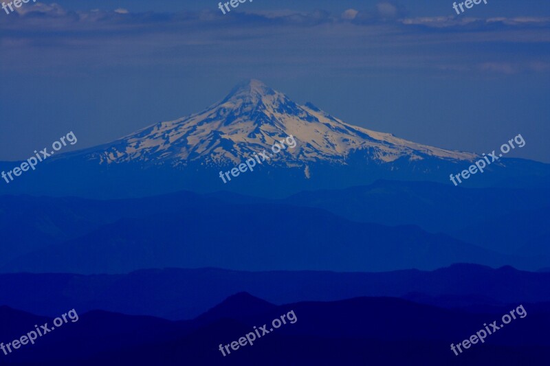 Mt Hood Volcano Cascade Mountains Mountain