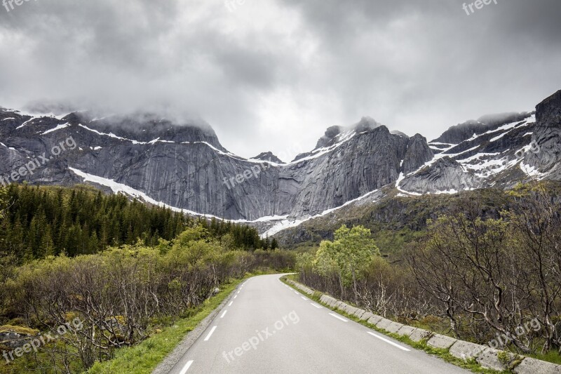 Norway Lofoten Arctic Landscape Mountain