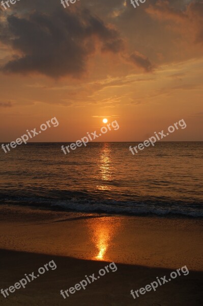 Sunset Gold Surf Sun Hawaii