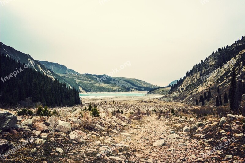 Mountains Wilderness Trees Water Nature