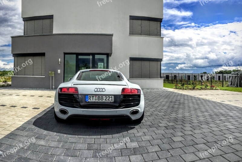 Audi R8 Sports Car Thunder Thunderstorm