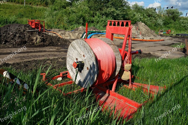 Spool Rope Winding Equipment Construction Site