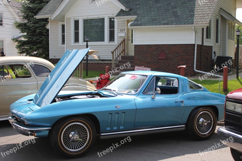 Car Show Car Blue Classic Automobile