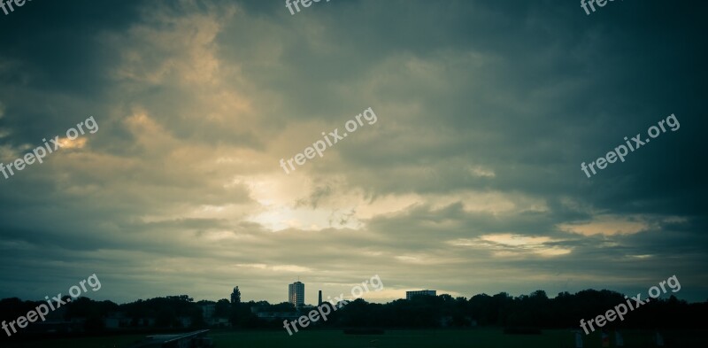 Sky City Clouds View Dramatic