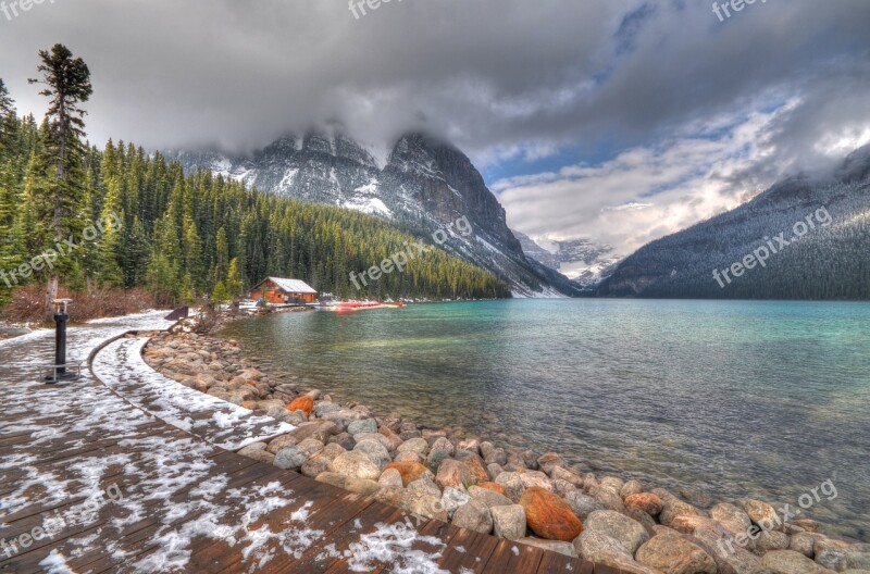 Lake Mountains Nature Landscape Sky