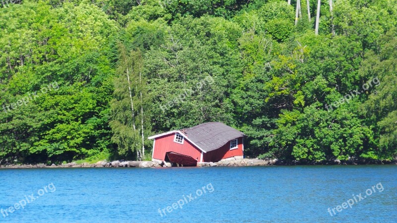 Norway Boathouse Fjord Old Ruined