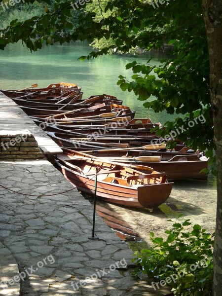 Plitvice Lakes Boats Landscape Nature Free Photos