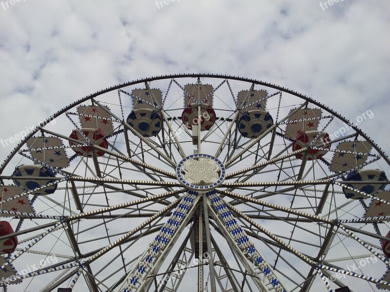 Ferris Wheel Funfair Fun Park Fun Clouds