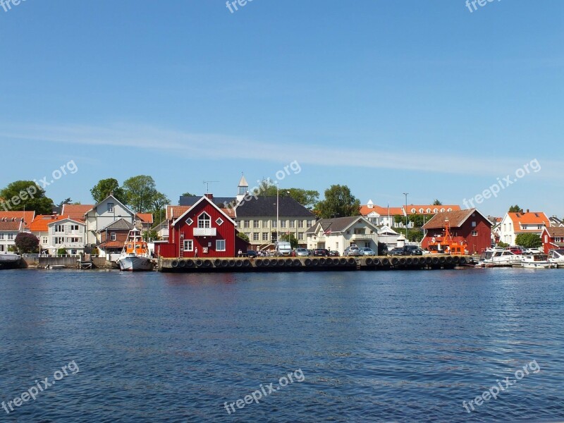 City Langesund Norge Telemark Shipping Town