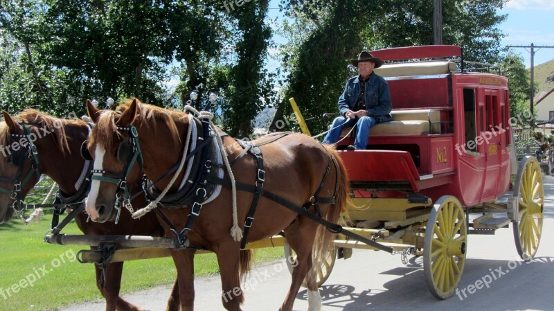 Stagecoach Wild West Horses Ranch Farm