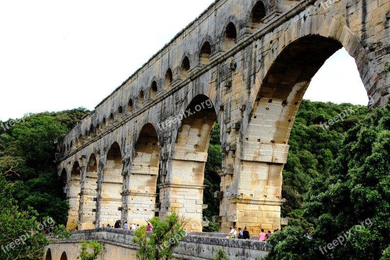 Pont Du Gard Roman Bridge Heritage Aqueduct Antique