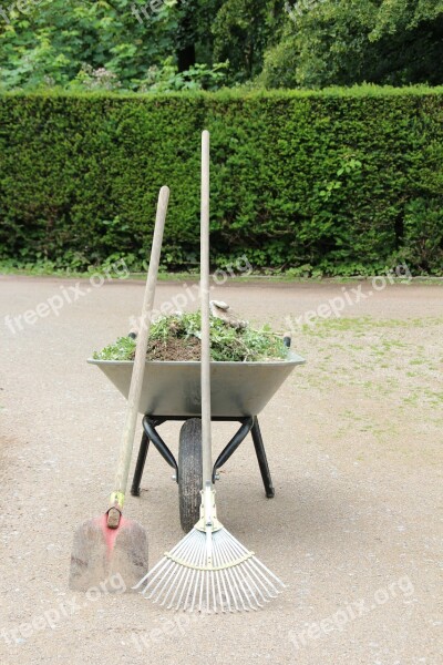 Work Wheelbarrow Rake Gardening Construction Work