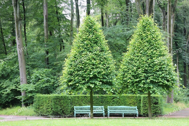 Castle Park Schlossgarten Bank Green Trees