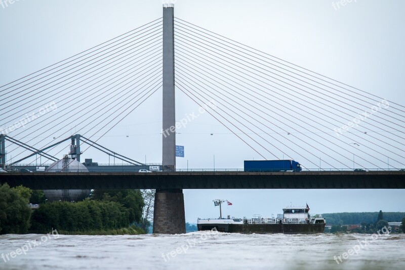 Bridge Ship River Highway Bridge River Navigation