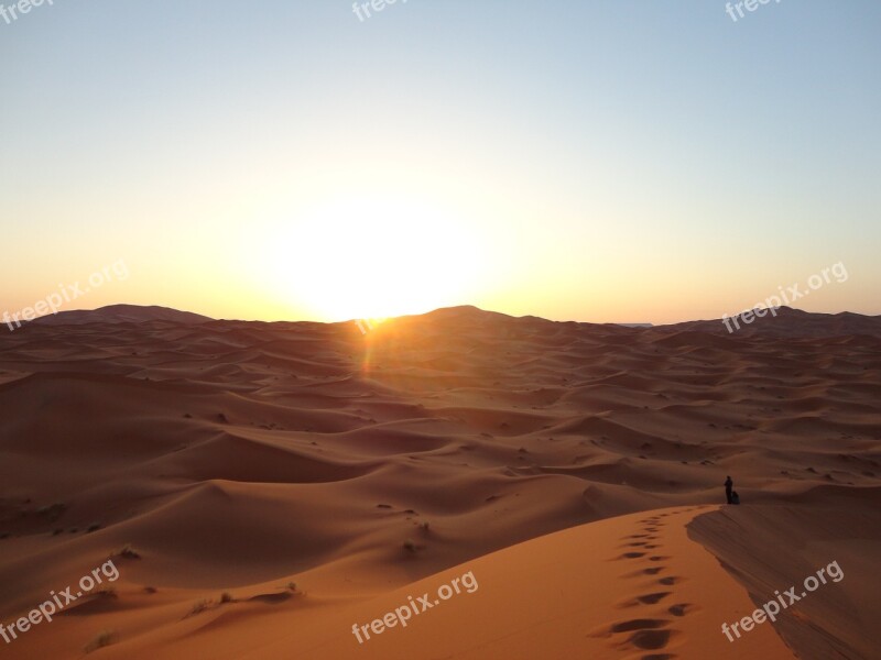 Sand Dunes Sahara Morocco Desert