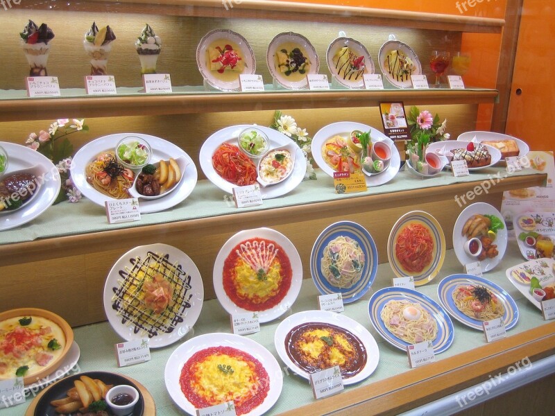 Fake Plastic Food Showcase Restaurant Japan Presentation Of Dishes Display