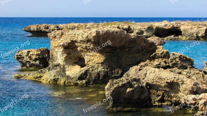 Cyprus Protaras Rock Formations Coast Rocky Coast