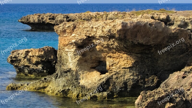 Cyprus Protaras Rock Formations Coast Rocky Coast