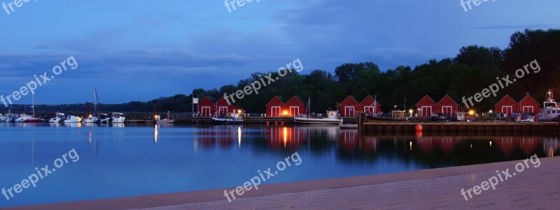 Port Twilight Evening Water Abendstimmung