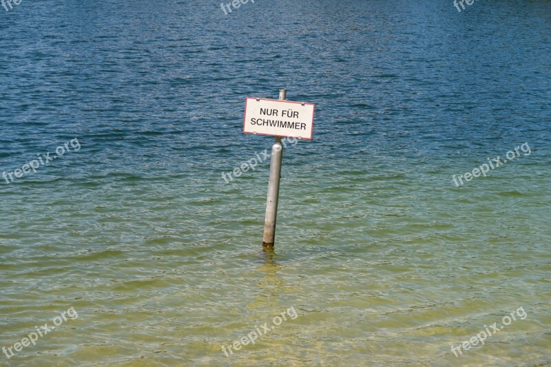 Lake Board Warning Sign Note