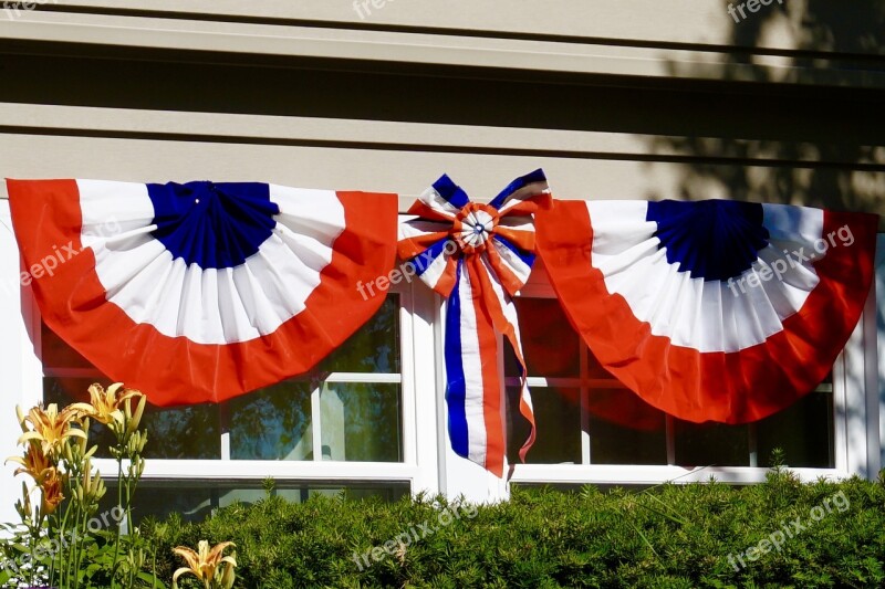 Bunting Usa Independence Red White