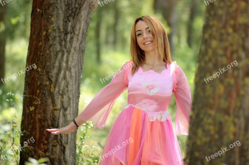 Girl Fairy Forest Dress Pink