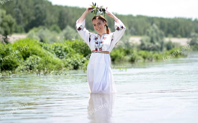 Girl Peasant Woman Tradition Water Suit