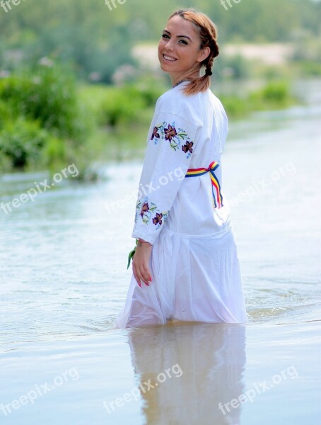 Girl Peasant Woman Tradition Water Suit