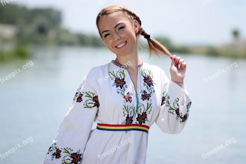 Girl Peasant Woman Tradition Water Suit