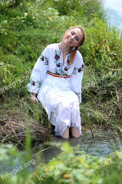 Girl Peasant Woman Tradition Water Suit