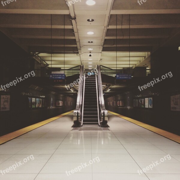 Subway Escalator Station Metro Architecture