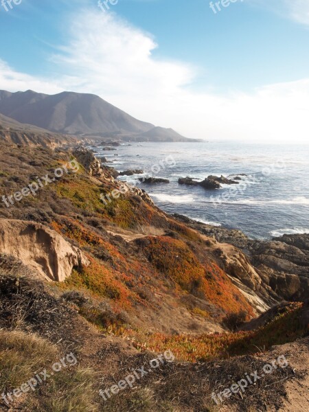 Big Sur California Monterey Sea Usa