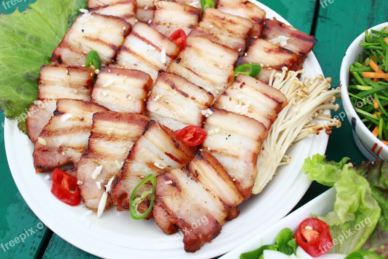 Pork Meat Ssam Food Grill