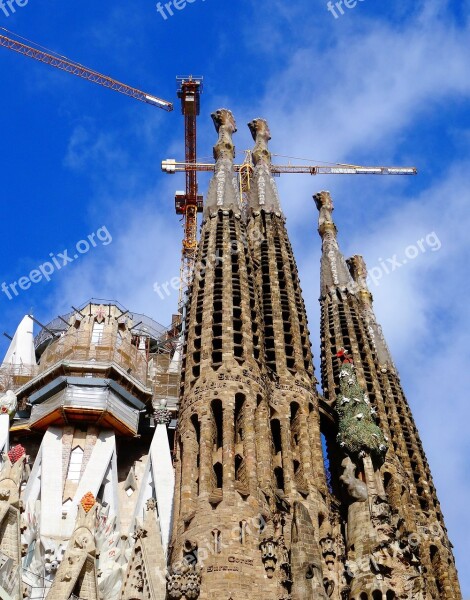 Barcelona Gaudi Bar Building Construction Cathedral