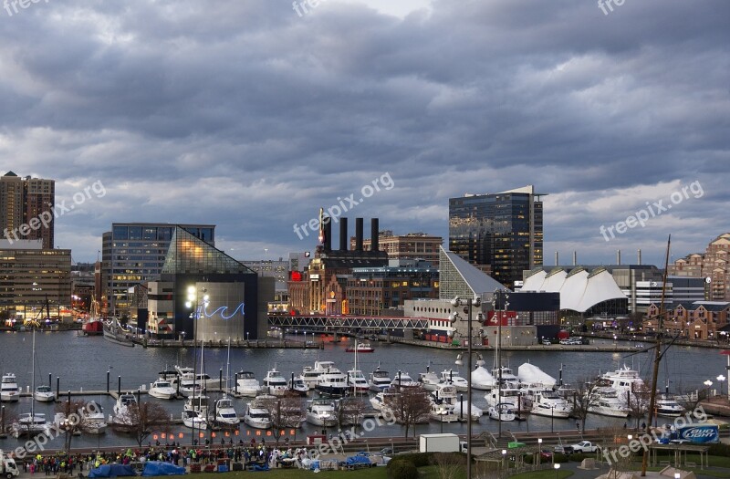 Baltimore Night Dusk Tourism Downtown