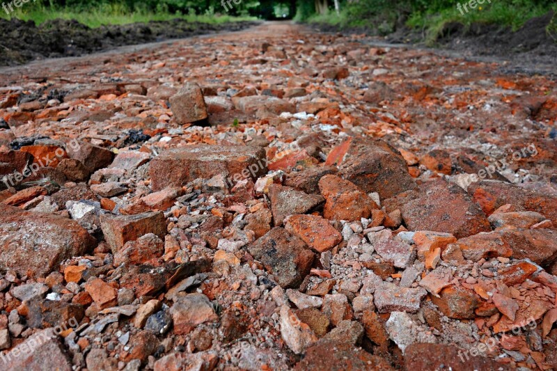 Road Rubble Stones Perspective Bricks