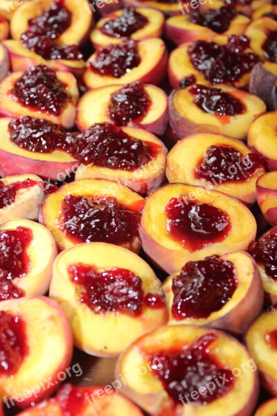 Peach Cranberries Wild Warm Food Hot Buffet