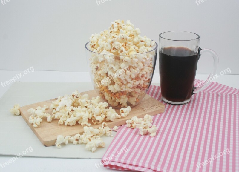 Snack Popcorn Cola Corn Free Photos