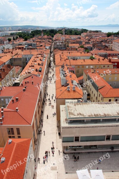 Croatia Zadar From Above Historic Center Dalmatia