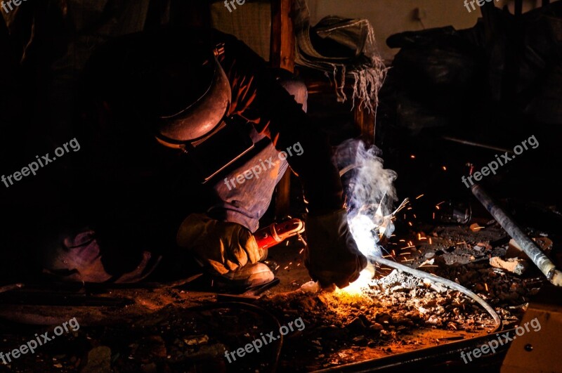 Worker Welding Welder Metal Steel