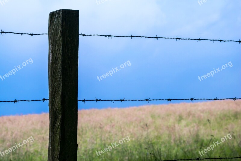 Fence Barbed Wire Pasture Fence Post Pile