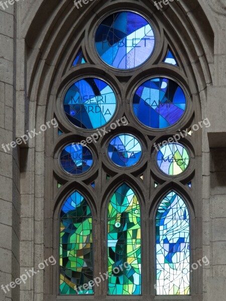 Stained Glass Window Cathedral Sagrada Família Barcelona Catalonia