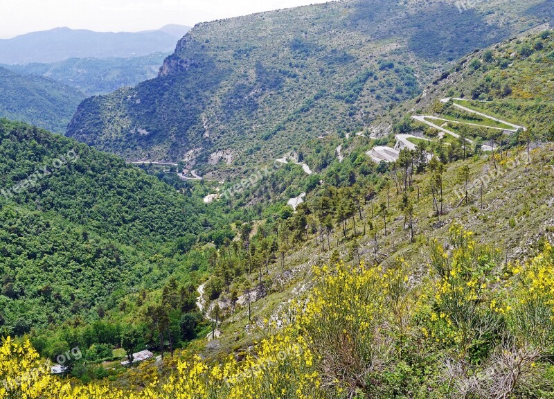 Maritime Alps Traffic Routes Schroff Steep South Of France